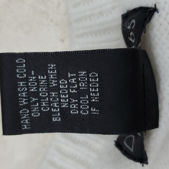 Saks Fifth Avenue Design 365 sweater women's Large cream white Chiffon sleeve - Picture 10 of 11